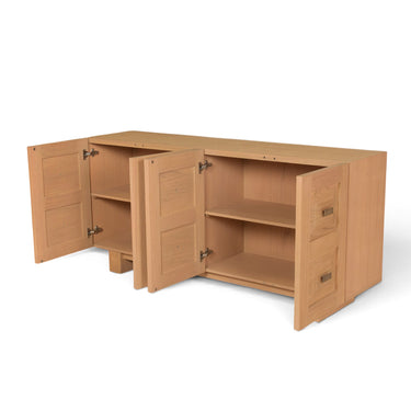 Montero Sideboard, detail of the brushed timber surface