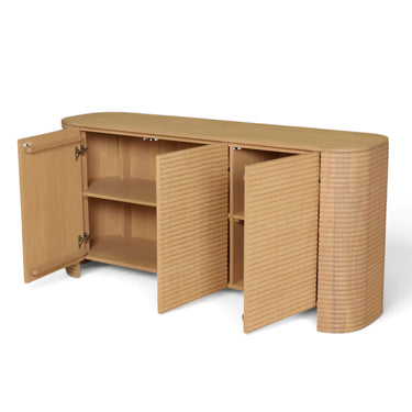Sahara Sideboard, detail of the brushed timber surface