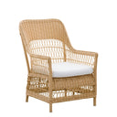 SIKA Georgia Garden Dawn Outdoor Armchair w/White Seat Cushion - Natural