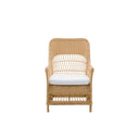 SIKA Georgia Garden Dawn Outdoor Armchair w/White Seat Cushion - Natural