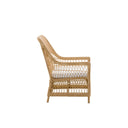 SIKA Georgia Garden Dawn Outdoor Armchair w/White Seat Cushion - Natural