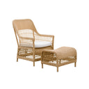 SIKA Georgia Garden Dawn Outdoor Armchair w/White Seat Cushion - Natural
