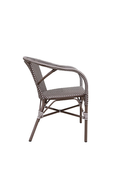 SIKA Alu-Affair Madeleine Outdoor Armchair - Cappuccino w/White Dot