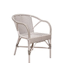 SIKA Alu-Affair Madeleine Outdoor Armchair - White w/Cappuccino Dot, White Frame