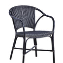 SIKA Alu-Affair Valerie Outdoor Armchair - Black w/Cappuccino Dot