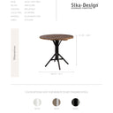 SIKA Teak Round Nicole Café Table – White Base side view