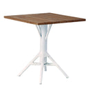 SIKA Teak Square Nicole Café Table – White Base front view