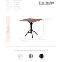 SIKA Teak Square Nicole Café Table – White Base side view