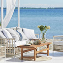 SIKA Exterior Caroline Outdoor Sofa w/Grey Cushions - Dove White