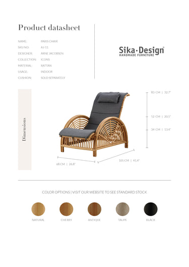 SIKA Icons Paris Rattan Lounge Chair - Natural