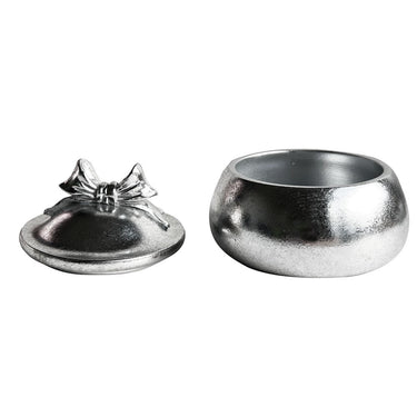 Silver Bow Knot Trinket Box lid open