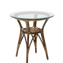SIKA Originals Tony Rattan Side Table 60cm w/Glass Top - Antique