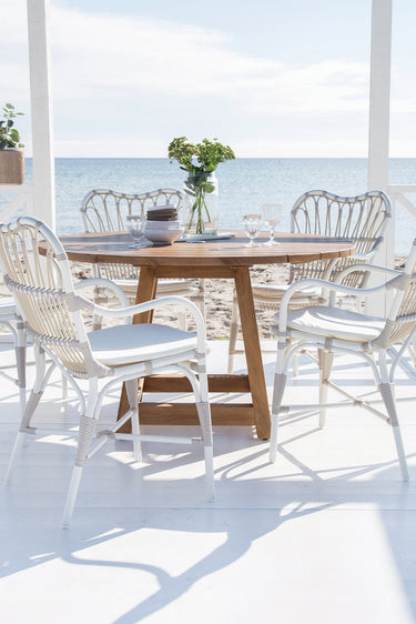 SIKA Teak George Round Outdoor Dining Table - D160cm