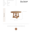 SIKA Teak George Round Outdoor Dining Table - D160cm