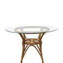 Sika Originals Tony rattan cafe table 100cm with glass top, antique
