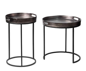 Side Table Set of 2 - Bronze & Black