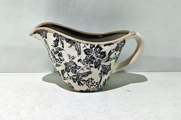 Black Floral Ceramic Jug - 14cm at Online8 Furniture Auckland NZ