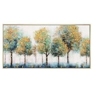 Blue Tree Painting - Gold Frame