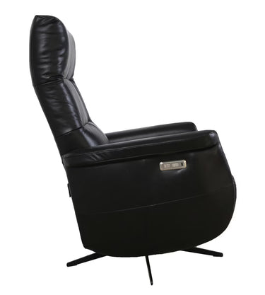 Providence Aged Leather Electric Recliner Chair - Belon Black
