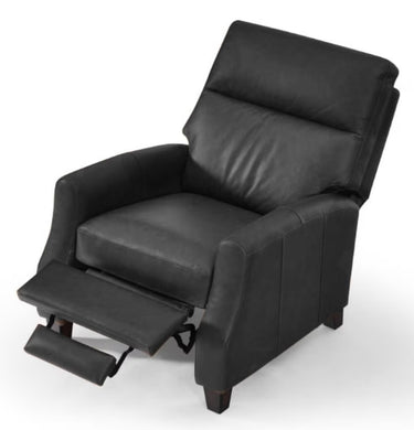 Pompei Aged Leather Recliner Chair - Belon Black