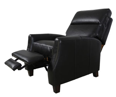 Pompei Aged Leather Recliner Chair - Belon Black