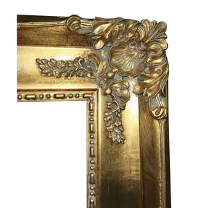 Ornate Bevelled Floor Mirror – Antique Gold