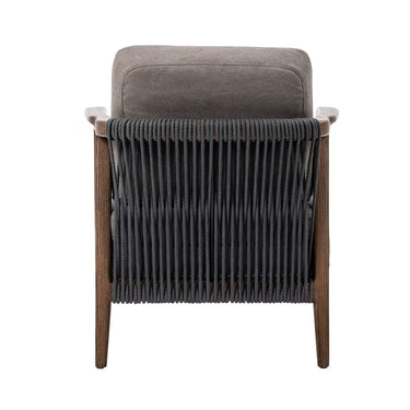 Ashly Armchair | Ash, Rope & Fabric - Grey/Walnut at Online8 Furniture Auckland NZ