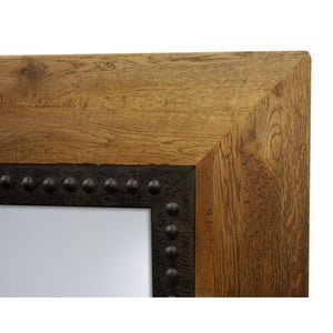 Oak Wall/Floor Mirror Iron Frame