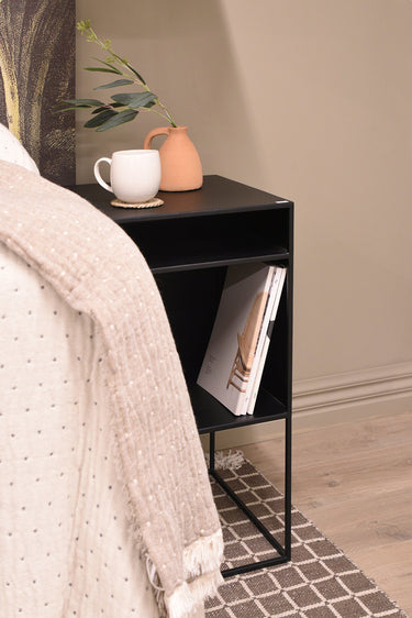 STUDIO Bedside Cabinet w/Shelf Large - Black