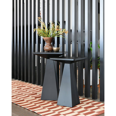STUDIO Lyn Tall side table in black, angled view