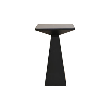 STUDIO Lyn Tall side table in black, styled beside a chair
