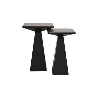 STUDIO Lyn Short side table in black, styled in a living room
