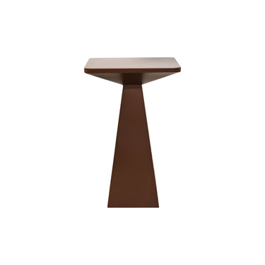 STUDIO Lyn Tall side table in copper brown, styled beside a chair