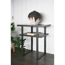 STUDIO Zen side table in greyed-brown, angled view showing both shelves