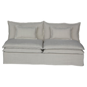 Malta Double Cushion Sectional Middle 2 Seater - Salt & Pepper