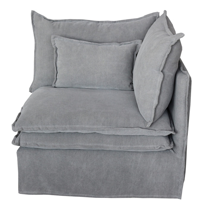 Malta Double Cushion Sectional Corner Right - Grey