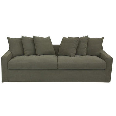 Lucca 3 Seater Slip Cover Sofa - Olive