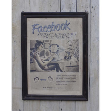 Facebook Glass Framed Wall Art