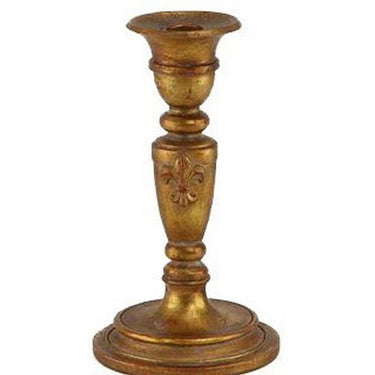 Antiqued Gold Candle Holder - Small