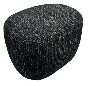 Milly Accent Ottoman - Black & Silver