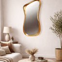 Side profile of gold abstract mirror
