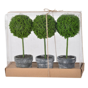 Mini Faux Topiary - Set of 3