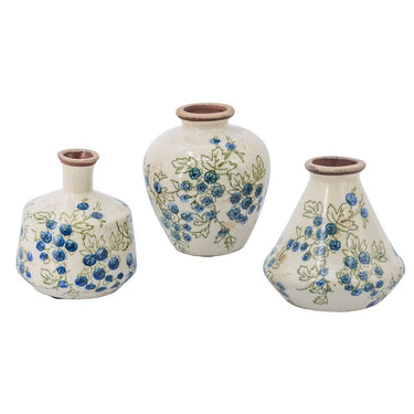 Blueberry Ceramic Vase Set/3 at Online8 Furniture Auckland NZ