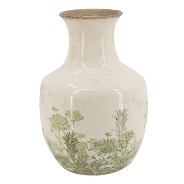 Ceramic Green Floral Vase at Online8 Furniture Auckland NZ