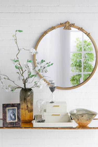 Rose Embossed Hour Glass With Black Sand - Large at Online8 Furniture Auckland NZ