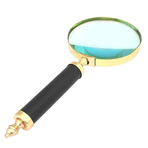 Leather Mount Handle Brass Magnifier