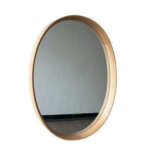 Natural Oak Oval Framed Mirror