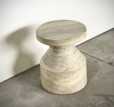 Travertine Side Table