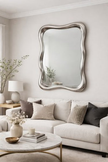 Vintage Silver Abstract Mirror at Online8 Furniture Auckland NZ