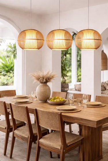 Handcrafted Bamboo Pendant 2 - Natural at Online8 Furniture Auckland NZ